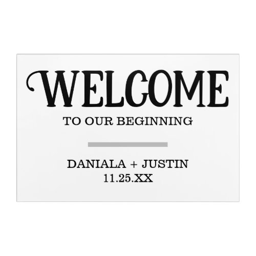 Acrylic Wedding Welcome Sign Minimal Script Acrylic Print