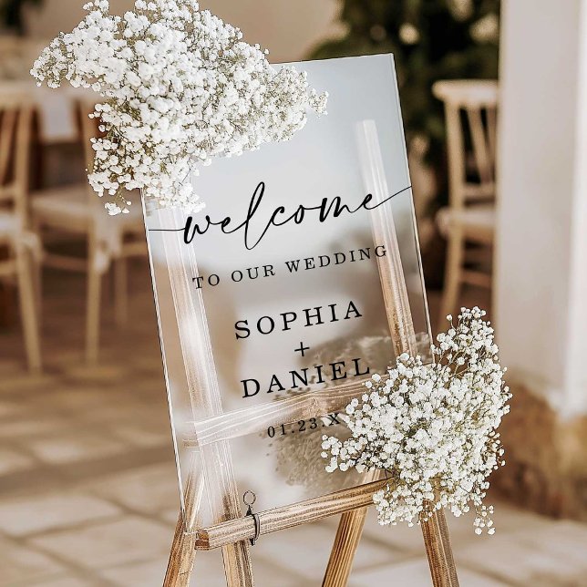 Acrylic Wedding Welcome Sign Rustic Script Acrylic Print (Creator Uploaded)