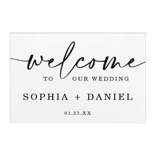 Acrylic Wedding Welcome Sign Rustic Script Print
