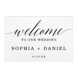 Acrylic Wedding Welcome Sign Simple Script Acrylic Print