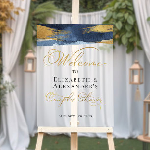 Acrylic Welcome Couples Shower Signs Abstract