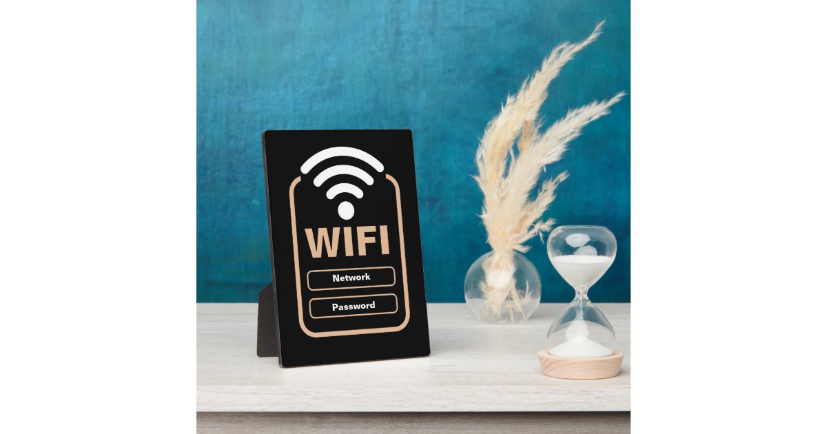 Acrylic WiFi Network and Password Display Stand Plaque | Zazzle