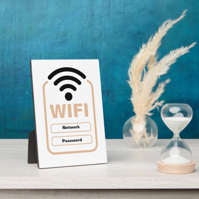 Acrylic WiFi Network and Password Display Stand Plaque (Side)