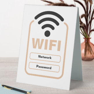 Acrylic WiFi Network and Password Display Stand Table Tent