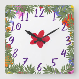 Acrylic Wild Flowers Wall Clock