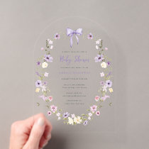 Acrylic Wildflower Arch Baby Shower Invitation