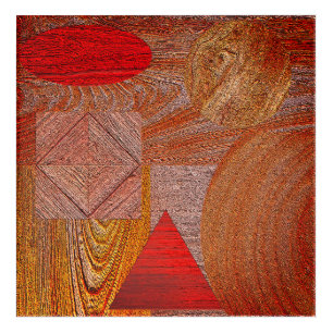 Acrylic Wood Mural Art - geometric shapes