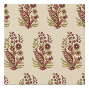 acstract mughal motif bunch pattern background des faux canvas print