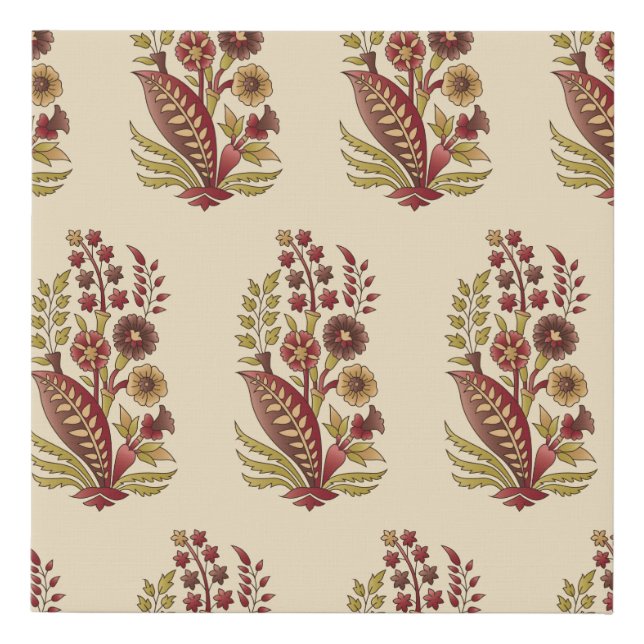 acstract mughal motif bunch pattern background des faux canvas print (Front)