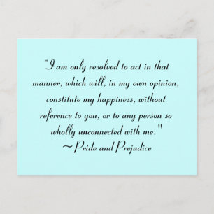 Act in Manner to Constitute Happiness Jane Austen Postcard