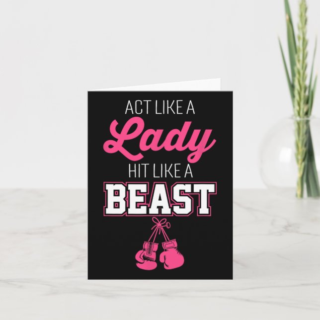 Act Like A Lady Hit Like A Boss Boxing  Card (Front)