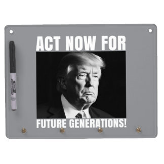 Act Now for Future Generations - Climate Awareness Dry Erase Board With Keychain Holder