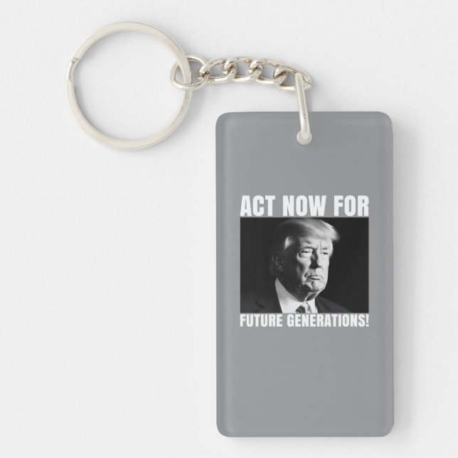 Act Now for Future Generations - Climate Awareness Keychain (Front)