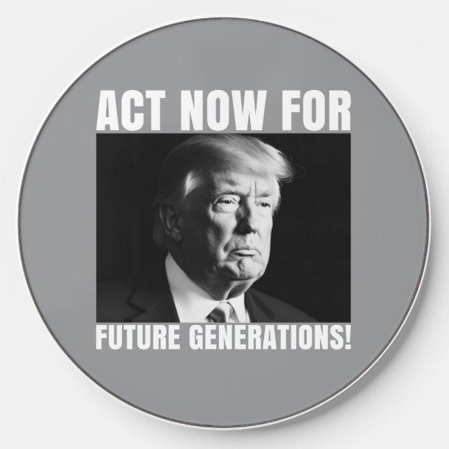 Act Now for Future Generations - Climate Awareness Wireless Charger (Front)