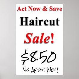 Act Now & Save Haircut Sale Beauty Salon Poster
