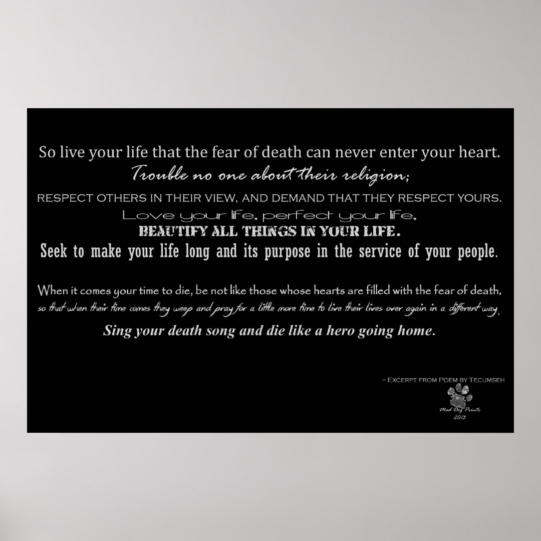Act of Valor Poem Poem by Tecumseh Poster Zazzle