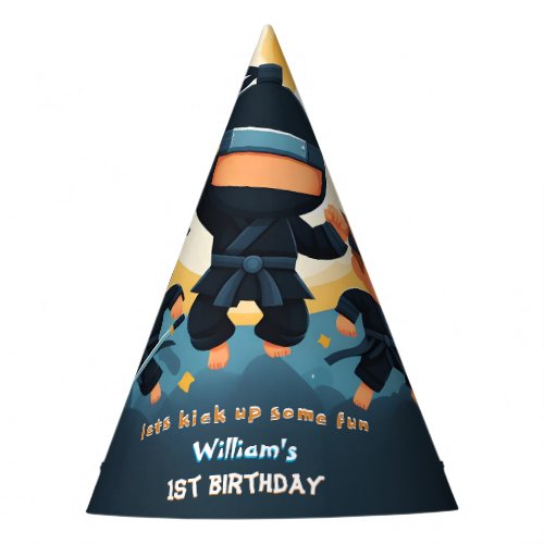 Act War Fight Boy Moon Ninja Warrior 1st Birthday Party Hat