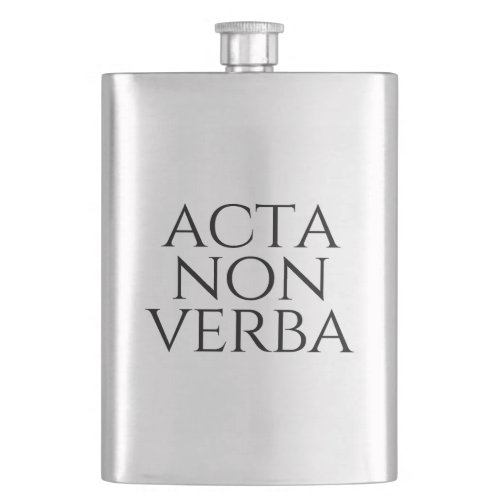 Acta Non Verba Flask
