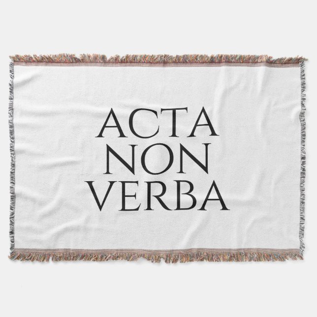 Acta Non Verba Throw Blanket (Front)