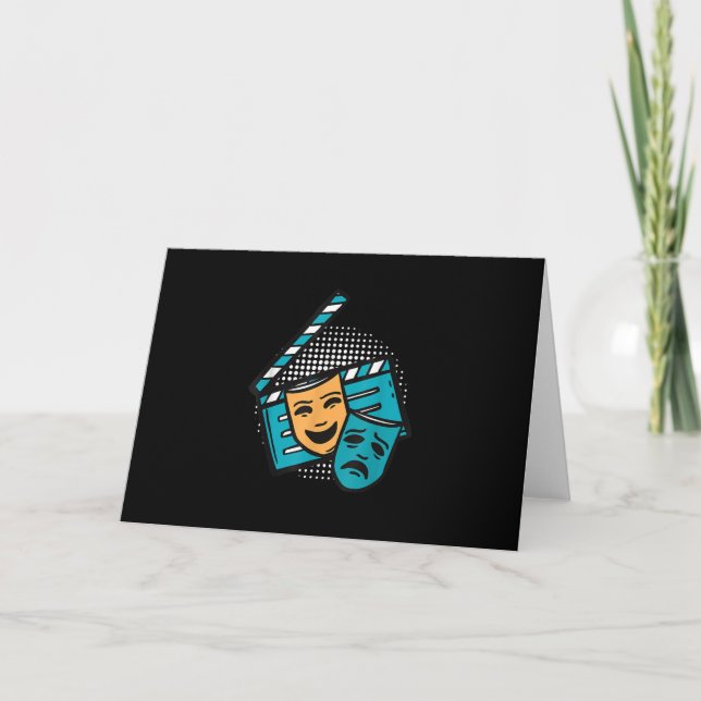 Acting Clapperboard Theatre Mask Theater Actor Card (Front)