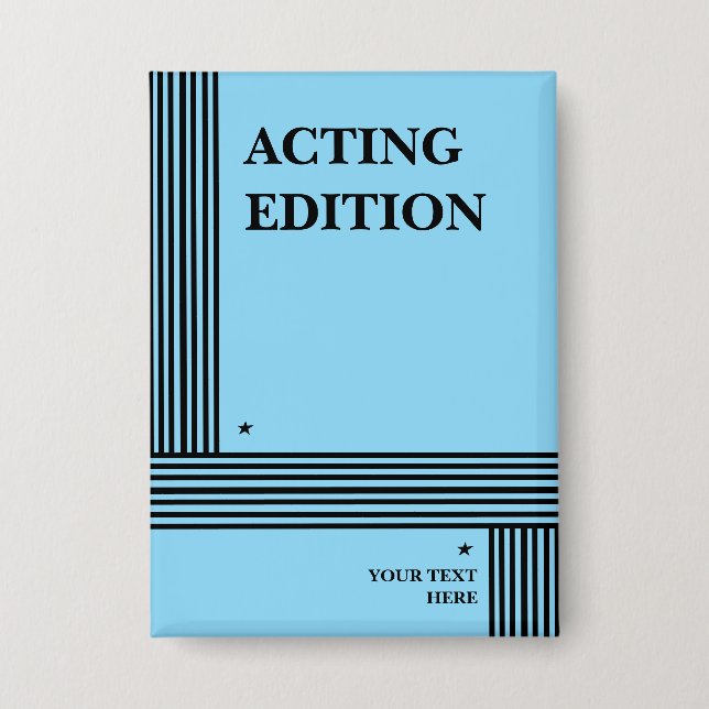 Acting Edition Play Script Styled Button (Front)