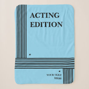 Acting Edition Play Script Styled Sherpa Blanket