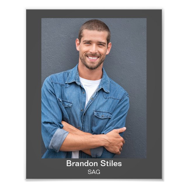 Acting Headshot for Actors 8x10 Double Text Photo Print (Front)
