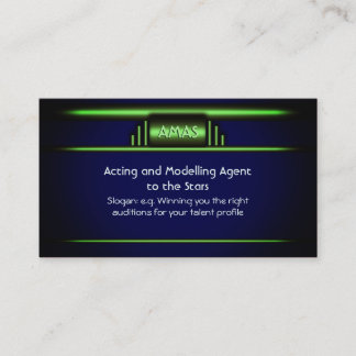 Acting / Modelling Agency, art deco green design Business Card