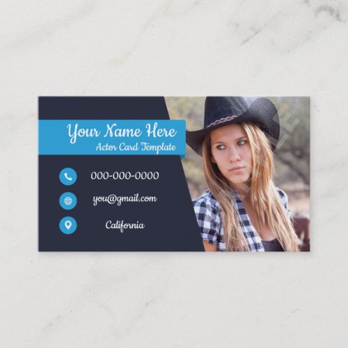 Acting Photo Card Template Headshot Actor 