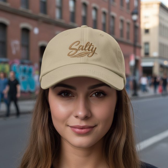 Acting Salty Funny Sarcasm Saying Embroidered Baseball Cap (Acting Salty Funny Sarcasm Saying Embroidered Baseball Cap by Ricaso. dry humor, witty comebacks.)
