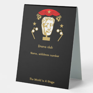 Acting Theater Drama Club Table Tent