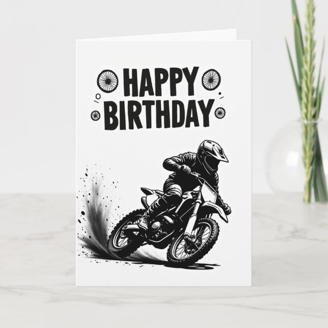 Action Birthday Moto Art Card (Front)