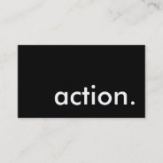 Action. Business Card at Zazzle