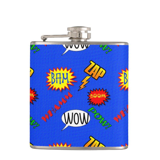 Action Cartoon Super Hero Flask (Front)