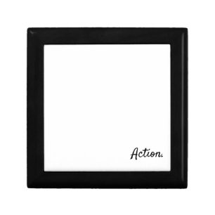 Action. - Clean Black and White Script Text Box