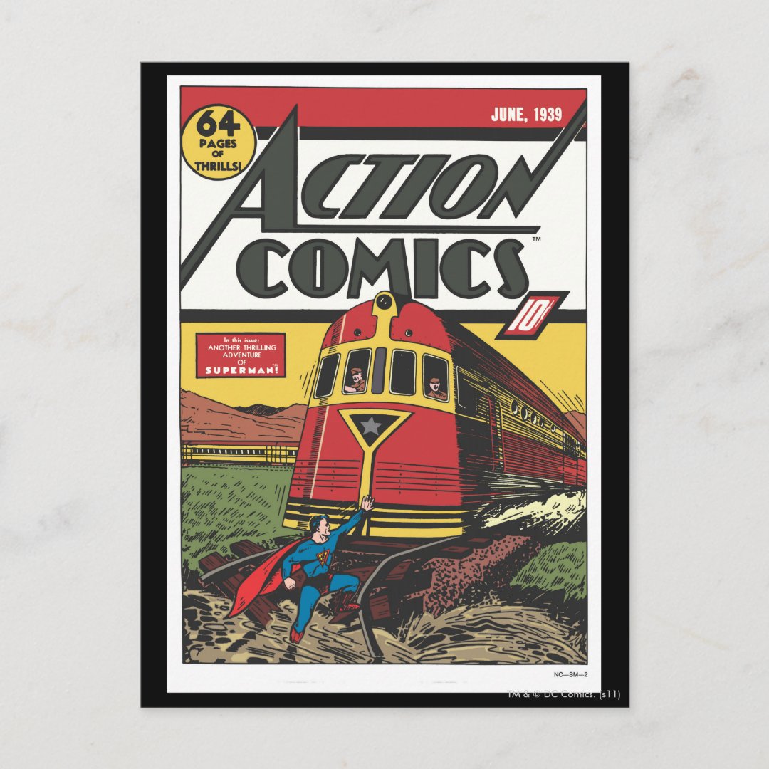 Action Comics June 1939 Postcard Zazzle