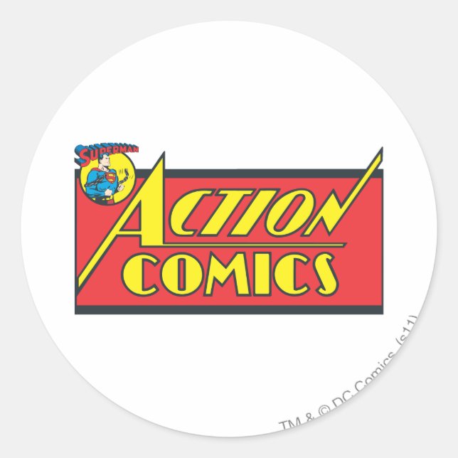 Action Comics - Superman Classic Round Sticker (Front)