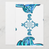 Action Cyan Teal Abstract Graffiti Art Print (Front/Back)
