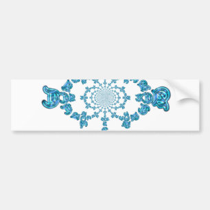 Action Cyan Teal Abstract Graffiti Art Print Bumper Sticker