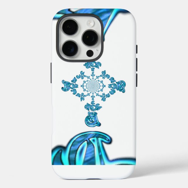 Action Cyan Teal Abstract Graffiti Art Print Case-Mate iPhone Case (Back)
