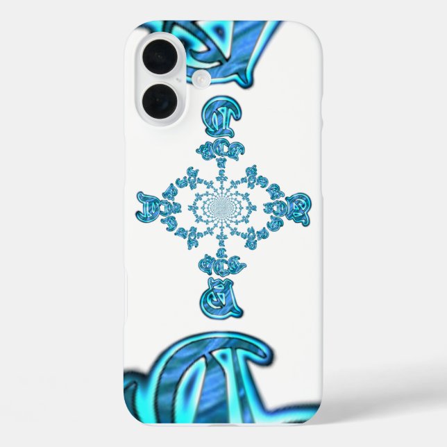 Action Cyan Teal Abstract Graffiti Art Print Case-Mate iPhone Case (Back)