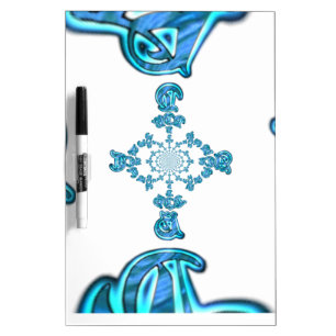 Action Cyan Teal Abstract Graffiti Art Print Dry-Erase Board