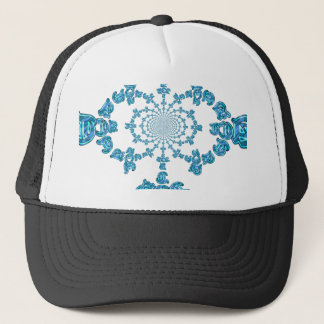 Action Cyan Teal Abstract Graffiti Art Print Trucker Hat