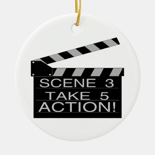 Action Directors Clapboard Ceramic Ornament