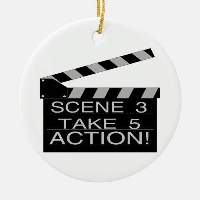 Action Directors Clapboard Ceramic Ornament (Front)