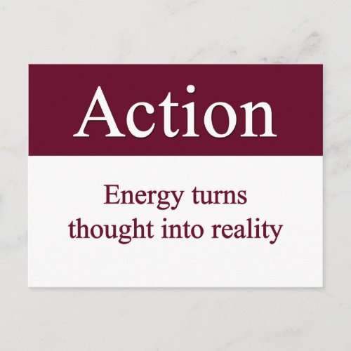 Action _ Energy turns thought into reality Postcard