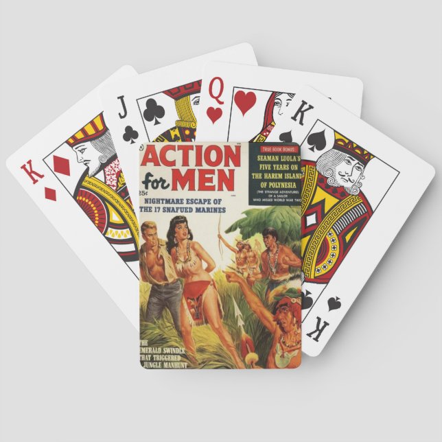 Action for men 1 poker cards (Back)
