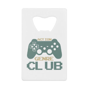 Action Genre Club-Gaming-Gamer-Game-Funny Credit Card Bottle Opener