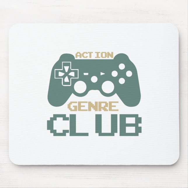Action Genre Club-Gaming-Gamer-Game-Funny Mouse Pad (Front)