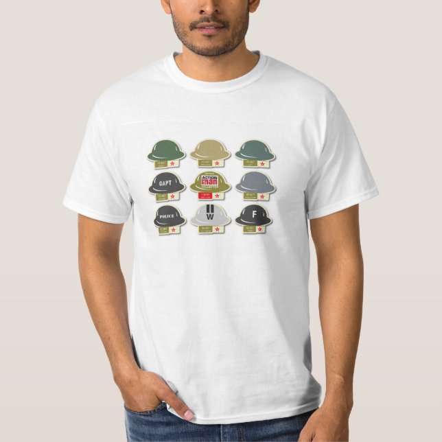 Action Man British MkII Brodie Helmet icons T-Shirt (Front)